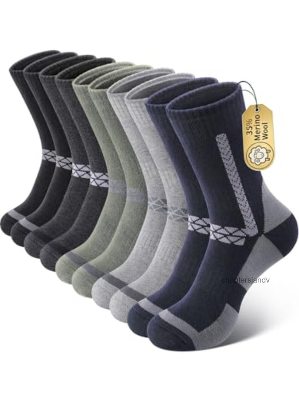 Merino Wool Thermal Socks 5 Pairs Extra Warm Thick Cushioned Athletic